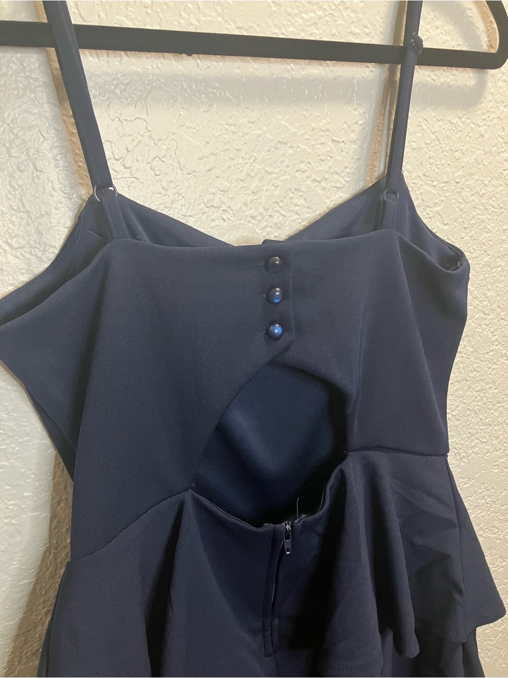 Short Navy Ruffle Dress - Picture 5 of 9
